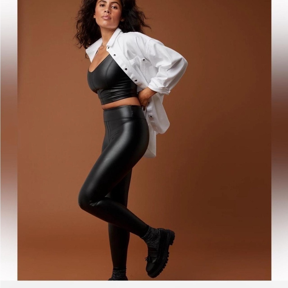 Offline by Aerie real luxe faux leather leggings high rise women’s XS New w/tag
